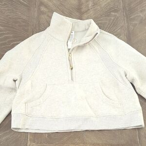Lululemon Scuba Oversized Funnel-Neck Half-Zip In Heathered Bone/Gold M/L